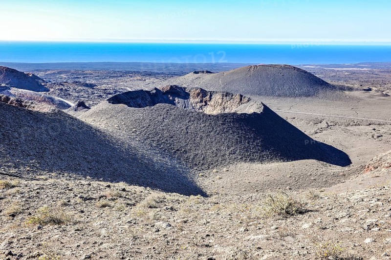 View of large crater of extinct volcano