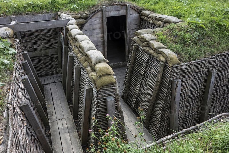 Reconstruction of German First World War One trench showing Heinrich shelter
