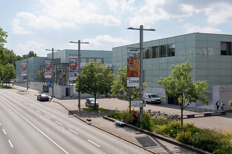 Posters in front of the Museum Folkwang