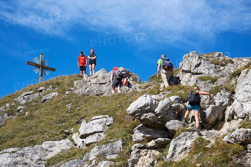 Hiker at the summit of the Grosse Klammspitze