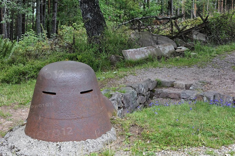 Iron turret from trench at the First World War battlefield Le Linge at Orbey