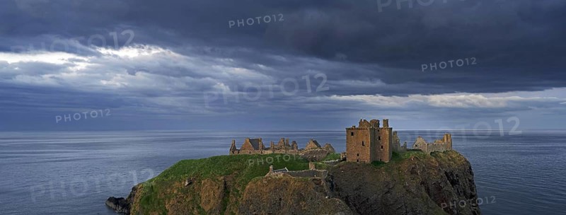 Menacing dark clouds above Dunnottar Castle