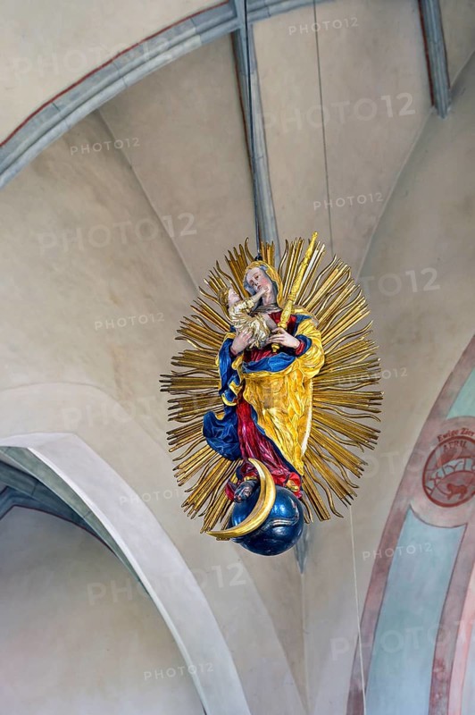 Figure of the Virgin Mary with the Child Jesus in a Radiant Wreath