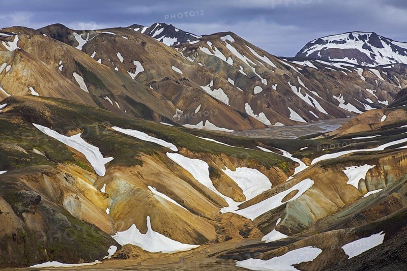 Rhyolite mountains at the Landmannalaugar valley in the Fjallabak Nature Reserve