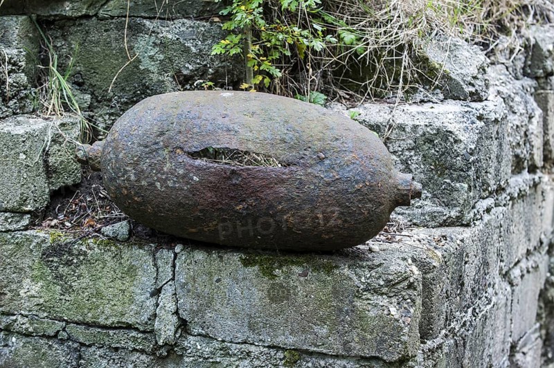 Old rusty poison gas canister for Livens projector