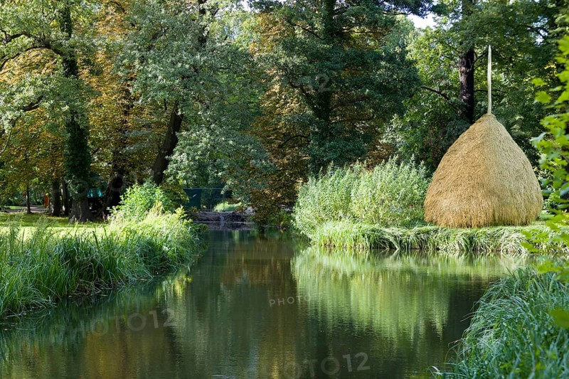 Haystack in a meadow in the Spreewald