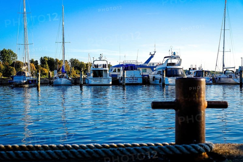Sport boats in the harbour of Travemuende