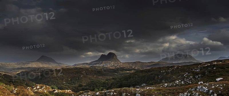 Storm clouds over the mountain Suilven