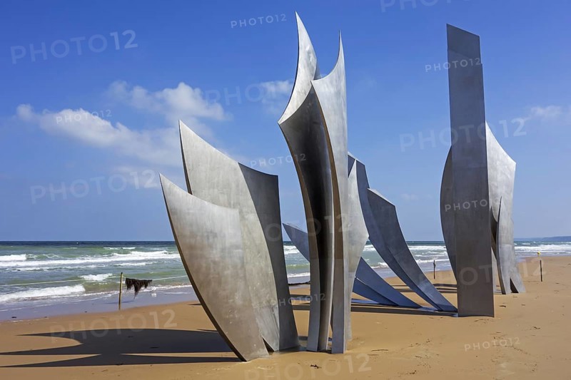 The Second World War Two Omaha Beach monument Les Braves at Saint-Laurent-sur-Mer