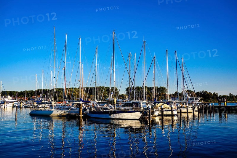 Sailing boats in the harbour of Travemuende. Schleswig-Hollstein