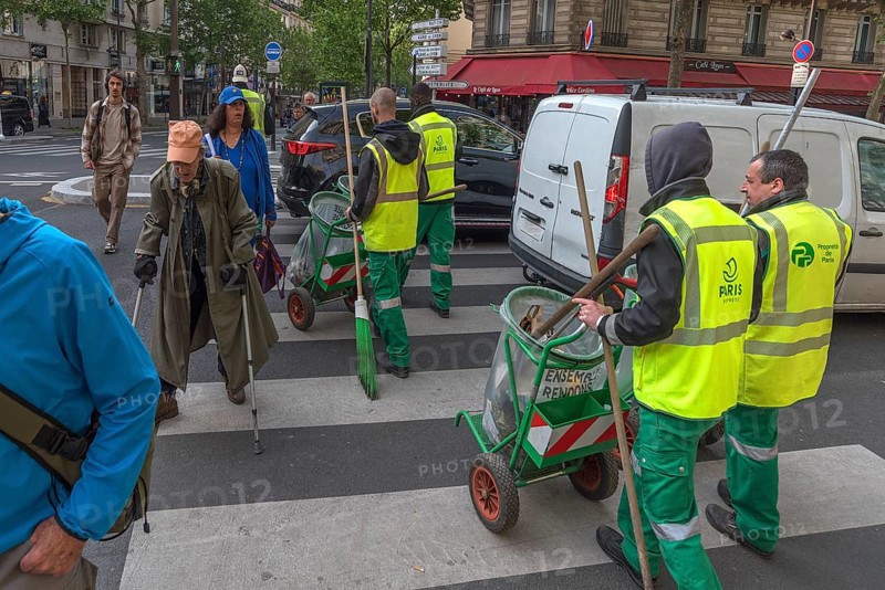 Morning city cleaners on the streets
