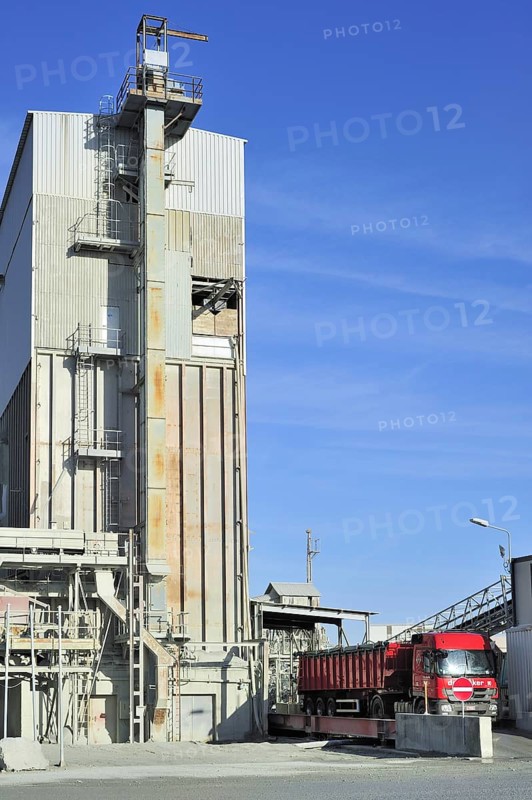 Truck on weighbridge at porphyry quarry