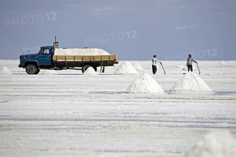 Salt production at the Salar de Uyuni