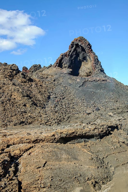 View of geological formation of cooled lava