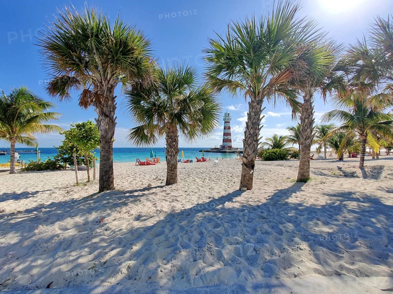 Lighthouse Bay beach on the private island of the cruise line MSC Cruises