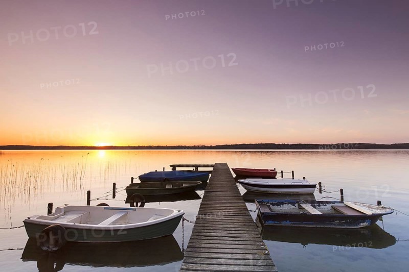 Jetty at sunset at Lake Ratzeburg