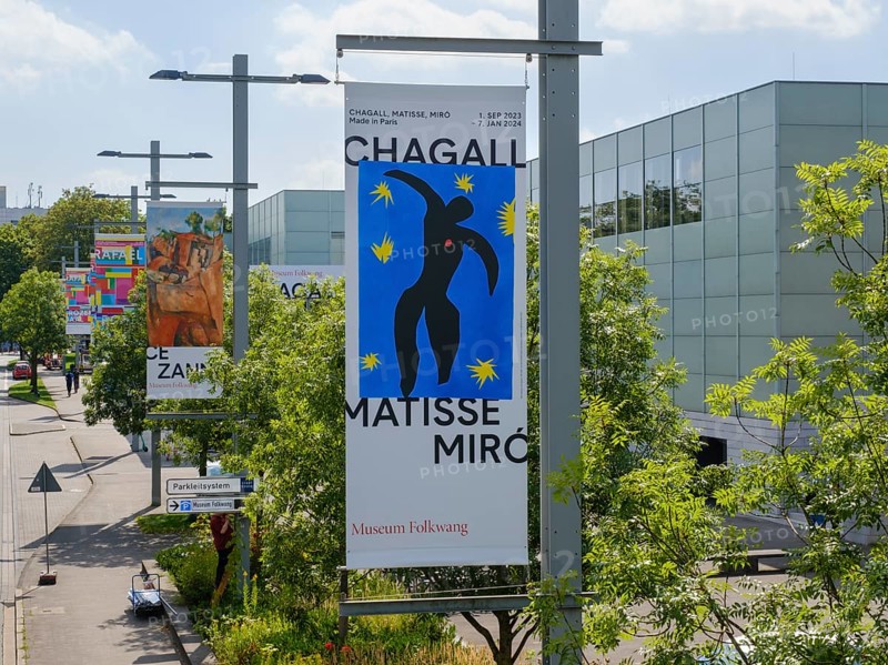 Posters in front of the Museum Folkwang