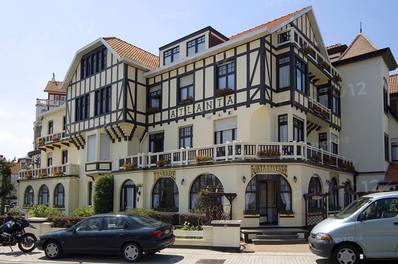 Houses in Belle Epoque style of the consession at seaside resort De Haan