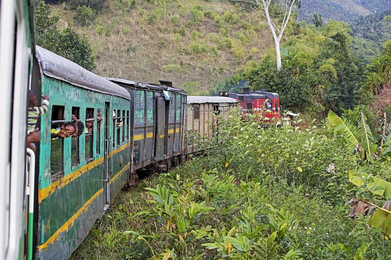 Old train on the railway line from Fianarantsoa to Manakara