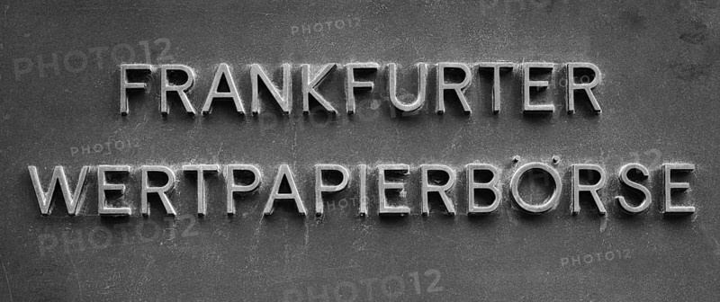 Sign with inscription Frankfurter Wertpapierboerse