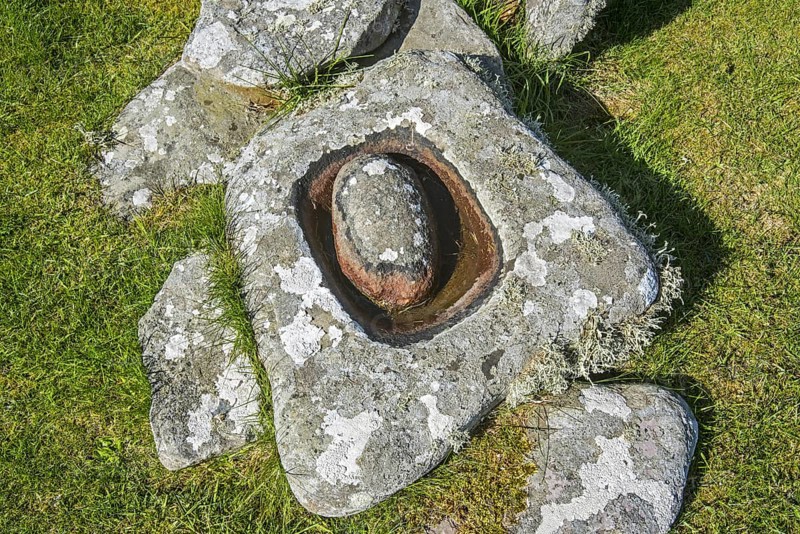 Stone quern at Jarlshof
