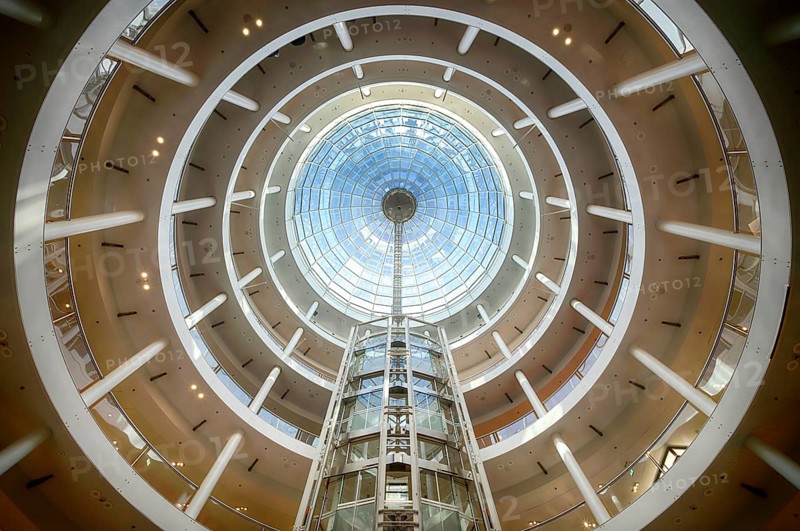 Glass dome of the Karlspassage in the Breuninger department stores'