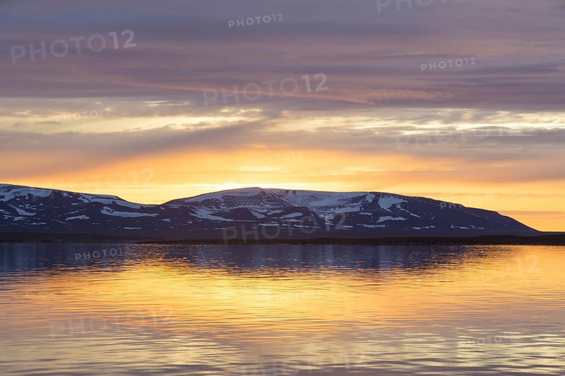 Liefdefjorden at sunset in summer