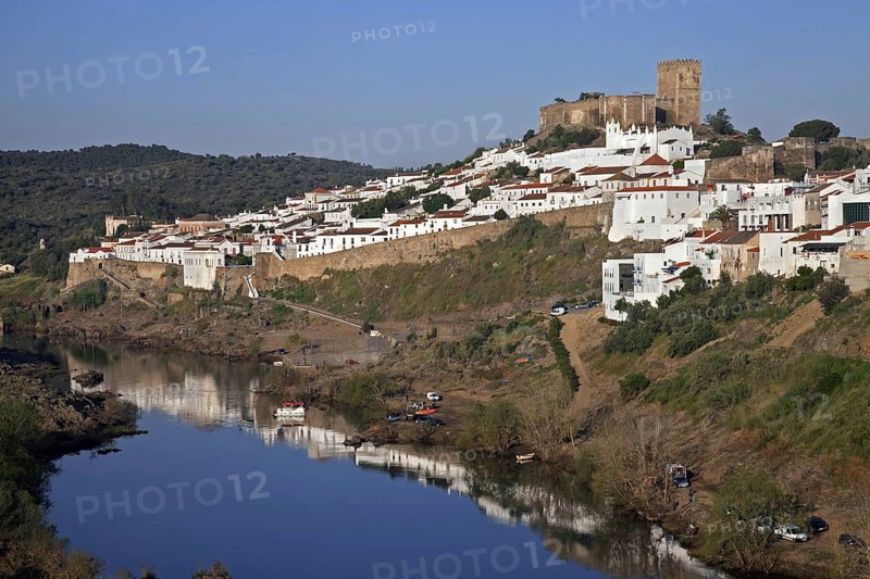 View over the town Mertola and its mediaeval castle along the Guadiana River