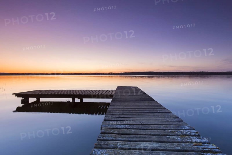 Jetty at sunset at Lake Ratzeburg