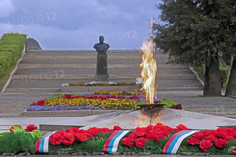 Eternal Flame Memorial in memory of the unknown soldier at the Eternal Flame and Memorial Complex in the city Irkutsk