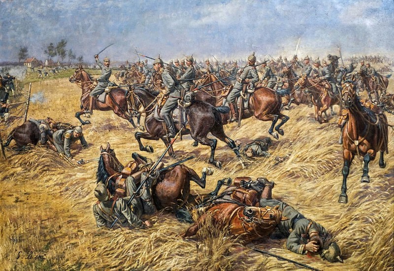 Painting of WWI Battle of the Silver Helmets