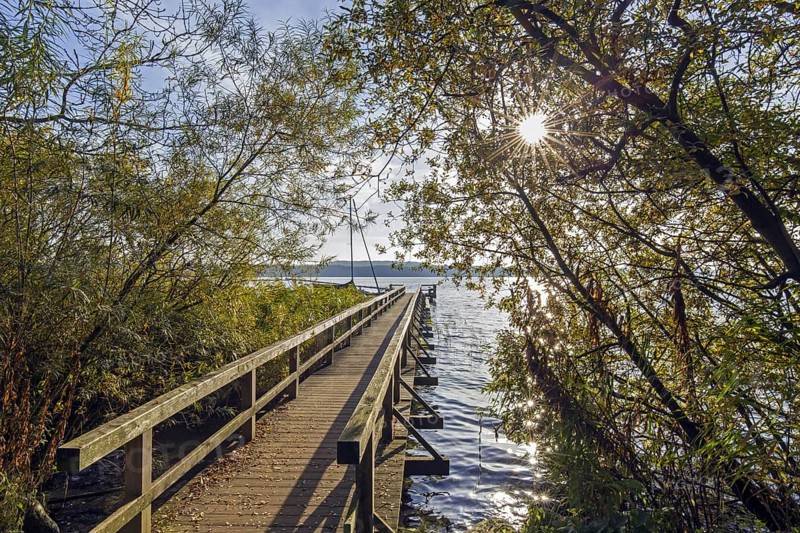 Jetty at sunset at Lake Ratzeburg