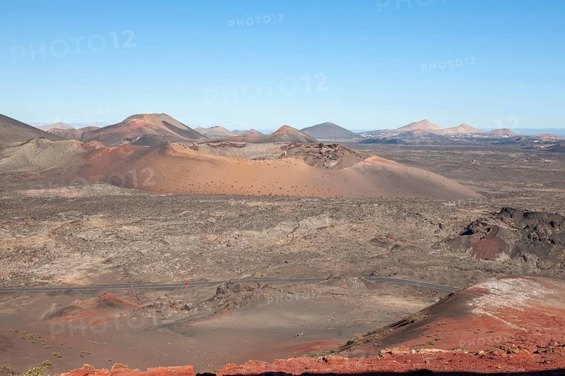 View of large crater of extinct volcano