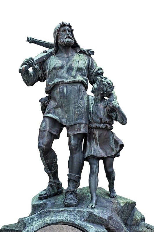 Statue of William Tell and his son