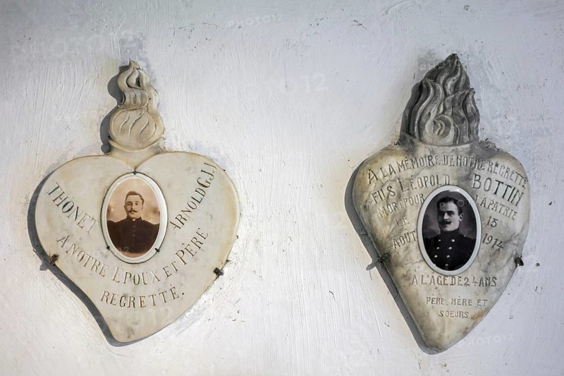 Commemorative plaques of killed soldiers in the Fort de Loncin