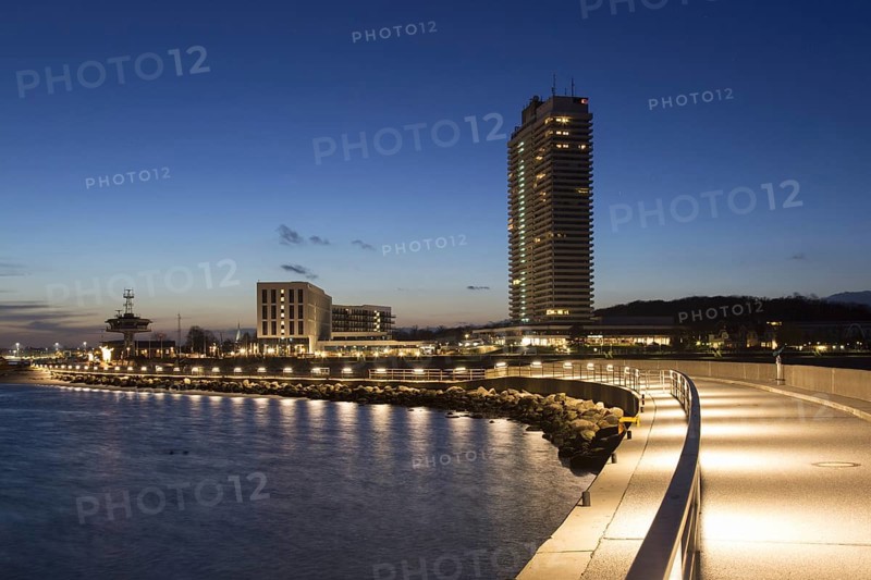 Maritim Hotel at night at seaside resort Travemuende