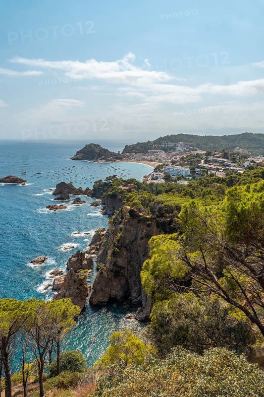 Aerial view of Tossa de Mar in summer
