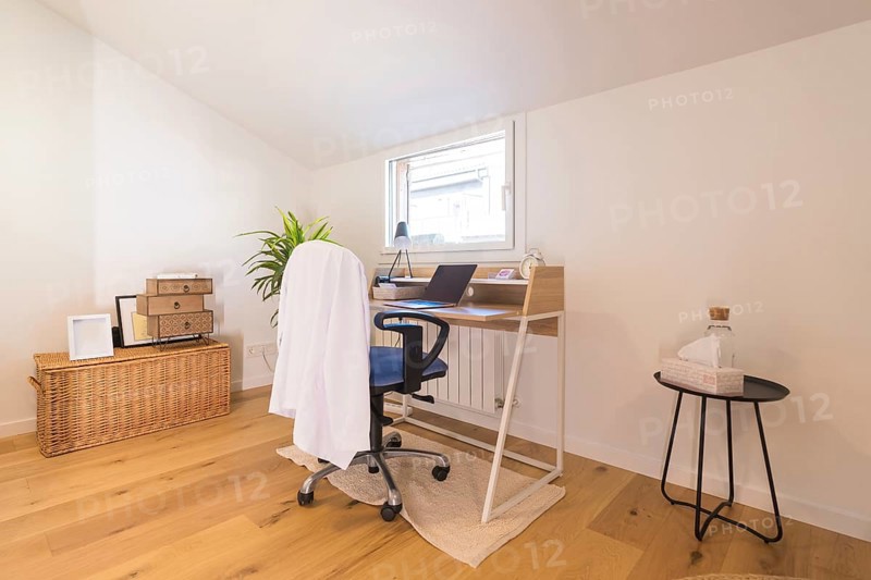 Interior space with no people with the office of a nutritionist doctor at home