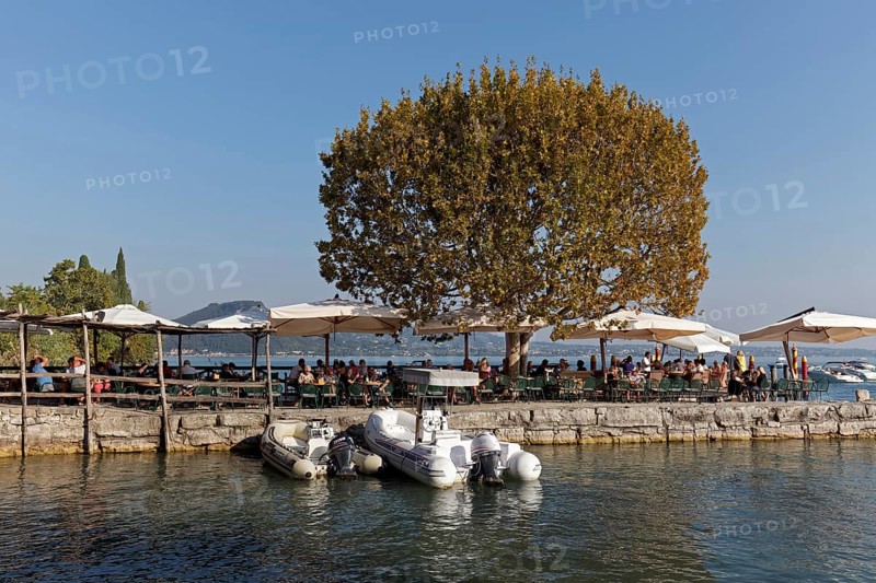 Idyllic harbour and pier on the lakeshore