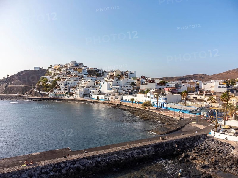 Aerial view of the coastal town of Las Playitas
