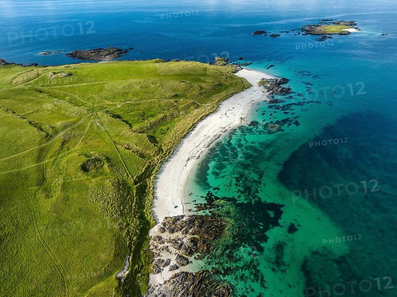 Aerial view of the sandy beach