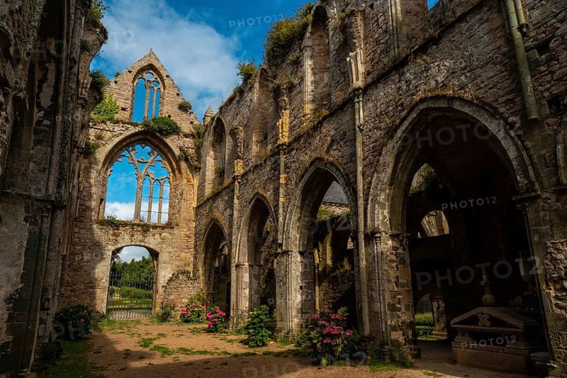 Ruins of the church of Abbaye de Beauport in the village of Paimpol