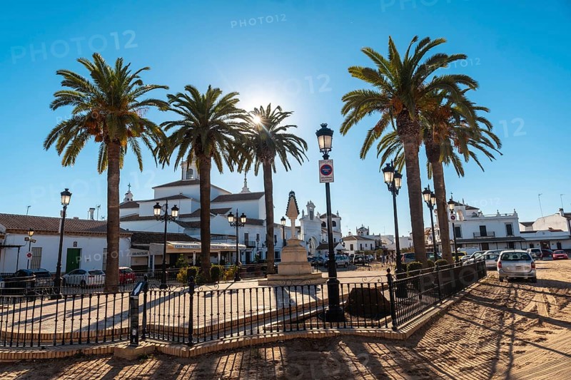 Sculpture of the Virgen del Rocio near the sanctuary of El Rocio. Huelva