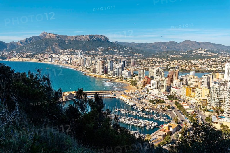 Maritime port seen from the Penon de Ifach Natural Park in the city of Calpe