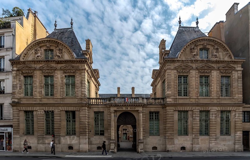 Historical building of the Hotel de Sully in Paris