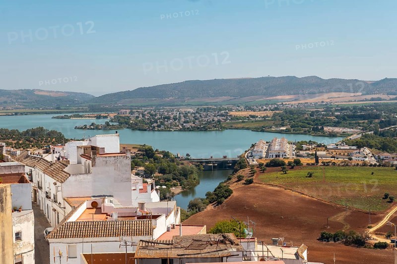 Panoramic view from the viewpoint Abades de Arcos de la Frontera in Cadiz