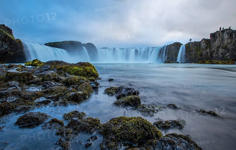 The impressive Godafoss waterfall from below. Iceland