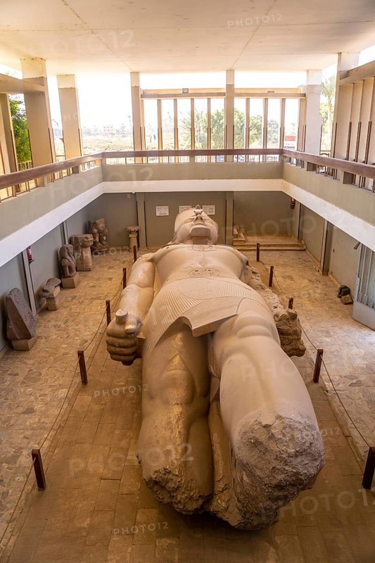 The sculpture of the Colossus of Ramses II at Memphis in Cairo