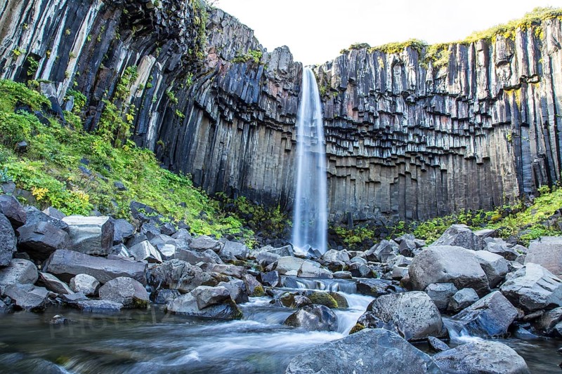 Long exposure at Svartifoss Waterfall