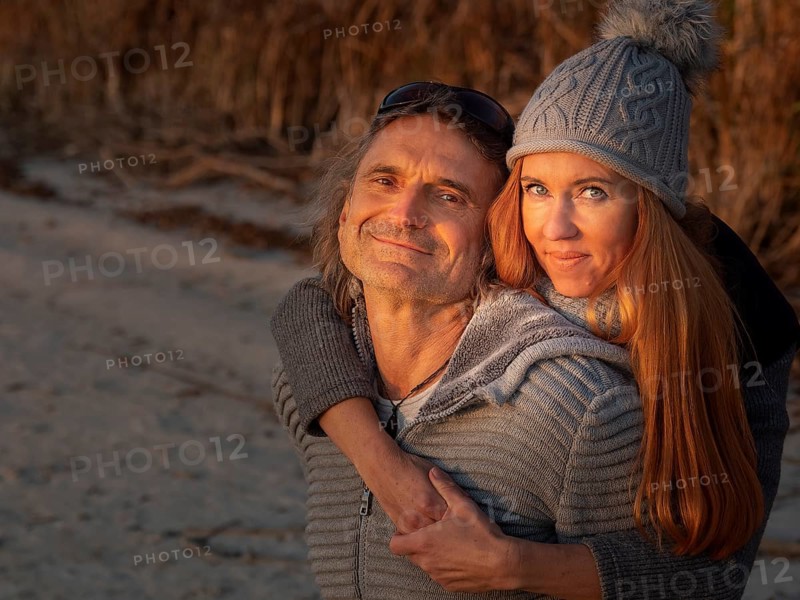 Intimate couple in embrace